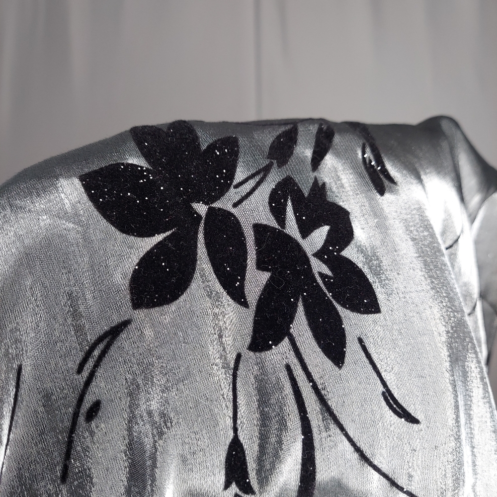 Notations Metallic Button Top 3x Black Burnout Ve… - image 3